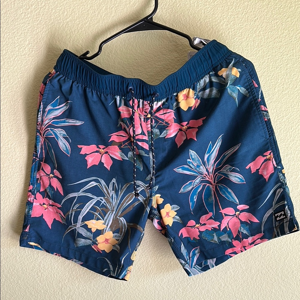 Billabong Blue and Pink Board Shorts Tropical Vibe